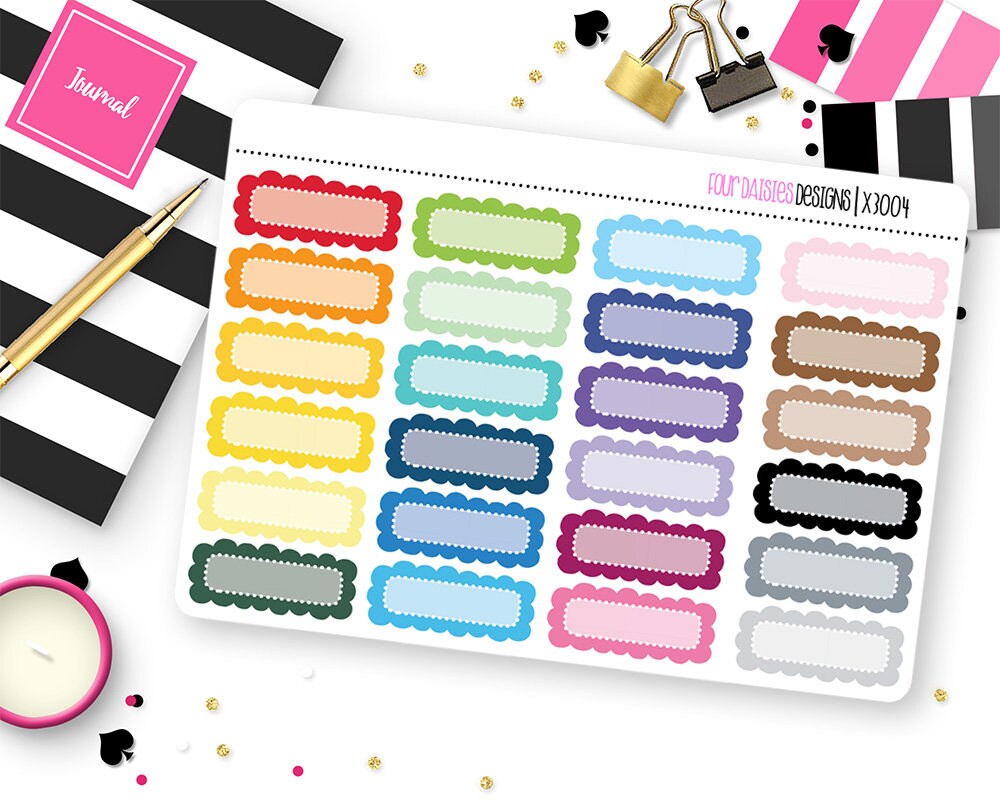 24 Doodle Quarter Box Planner Stickers for Erin Condren Life Planner ...