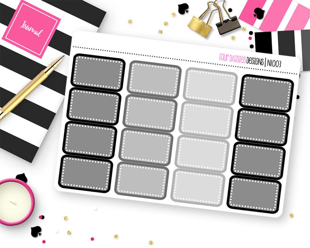 16 Neutral Half Box Planner Stickers for Erin Condren Life Planner ...