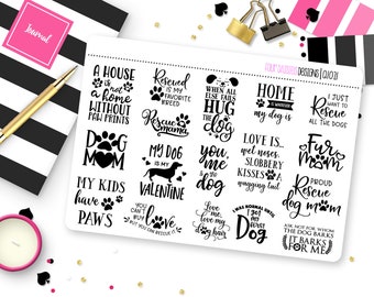 Dog Mom Quotes Planner Stickers for Erin Condren Life Planner, Plum Paper or Mambi Happy Planner || Q1021