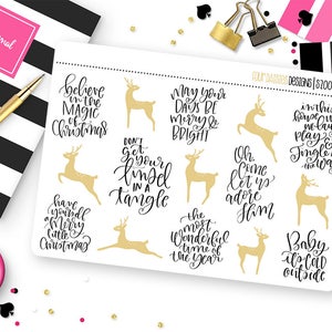 Oh Deer! Christmas Planner Stickers for Erin Condren Life Planner, Plum Paper or Mambi Happy Planner || S2002