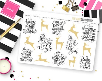 Oh Deer! Christmas Planner Stickers for Erin Condren Life Planner, Plum Paper or Mambi Happy Planner || S2002