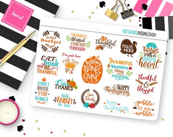 Fall/thanksgiving Quotes Planner Stickers for Erin Condren - Etsy