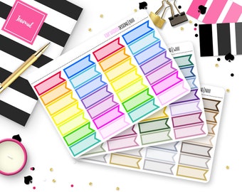 28 Flag Quarter Box Stickers for Erin Condren Life Planner, Plum Paper or Mambi Happy Planner || 1111