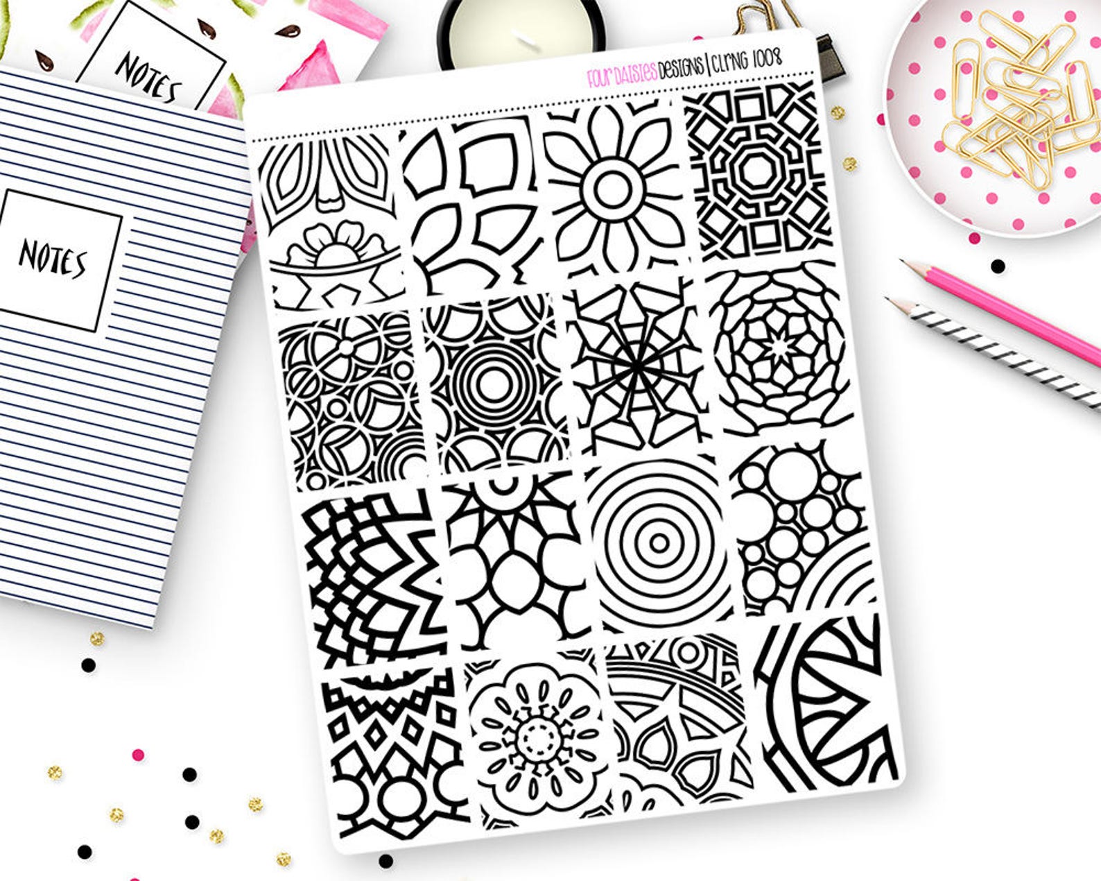 16 Coloring Box Planner Stickers for Erin Condren Life Planner, Plum ...
