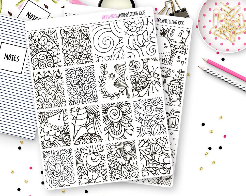 16 Coloring Box Planner Stickers for Erin Condren Life Planner, Plum ...