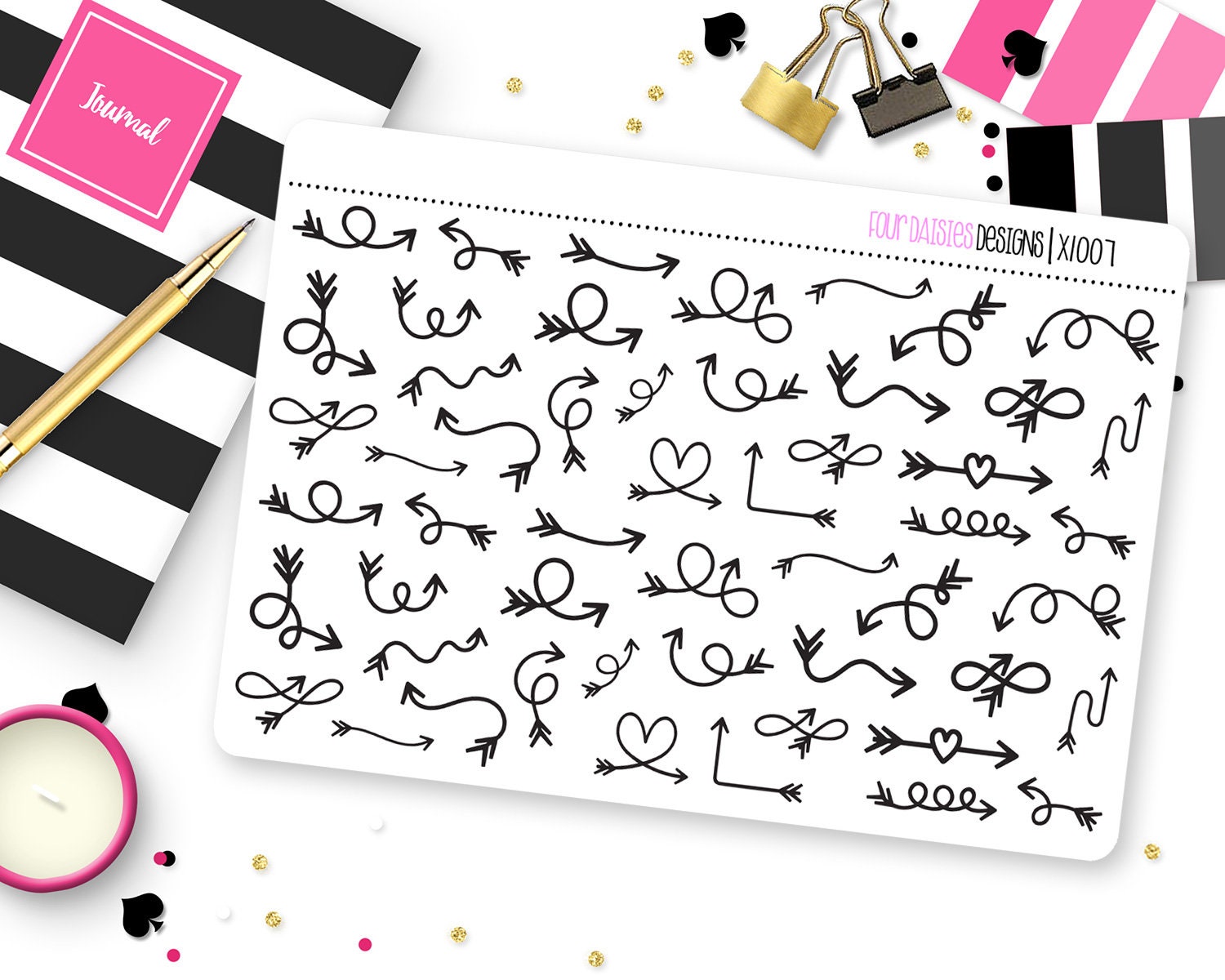 52 Arrow Planner Stickers for Erin Condren Life Planner, Plum Paper, or ...