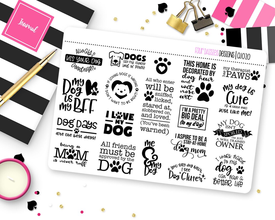 Dog Quotes Planner Stickers for Erin Condren Life Planner, Plum Paper ...