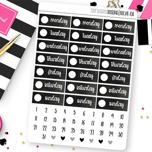 Date Cover Printable Planner Stickers Erin Condren Happy | Etsy