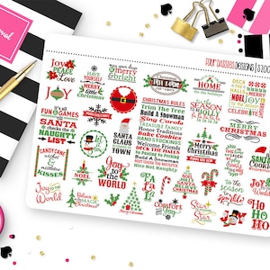 Christmas Joy Planner Stickers for Erin Condren Life Planner, Plum Paper or Mambi Happy Planner || S2009