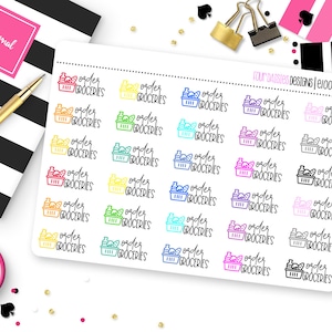 30 Order Groceries Planner Stickers for Erin Condren Life Planner, Plum Paper or Mambi Happy Planner || E1002