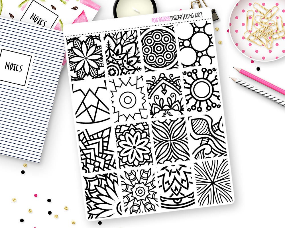 16 Coloring Box Planner Stickers for Erin Condren Life Planner, Plum ...