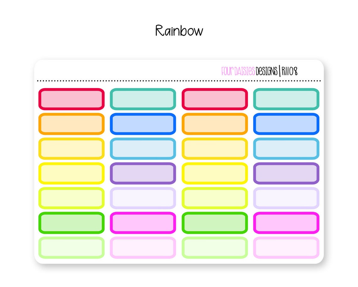 Custom Color Quarter Box Stickers for Erin Condren Life Planner, Plum ...