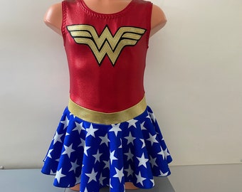 Super Hero Leotard with Attached Skirt - Girls 6