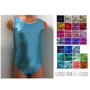 Personalized Leotard for Gymnastics or Dance - Choose from 30+ Colors - Sizes 2T, 3T, Girls 4 to 16
