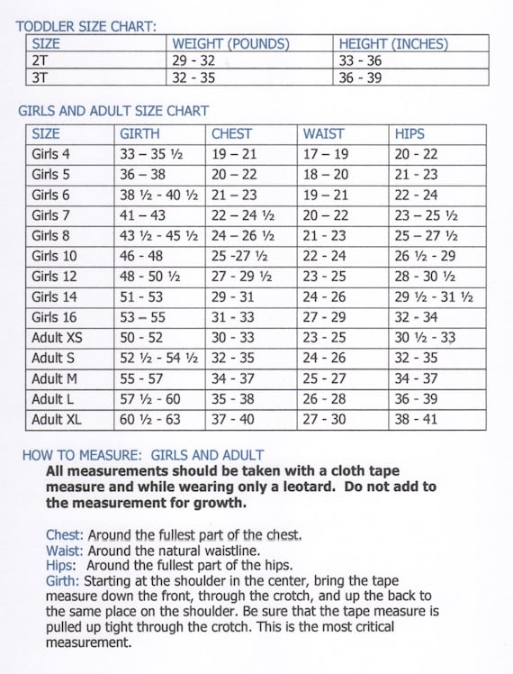 2t Waist Size Chart