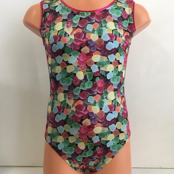 Gum Drop Print and Mystique Leotard for Gymnastics or Dance - Girls 5