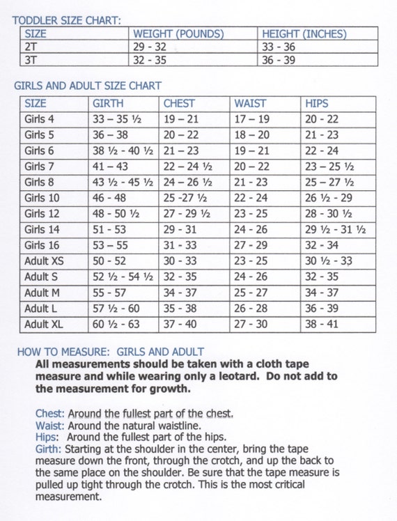 Kid Us Size Chart 3t