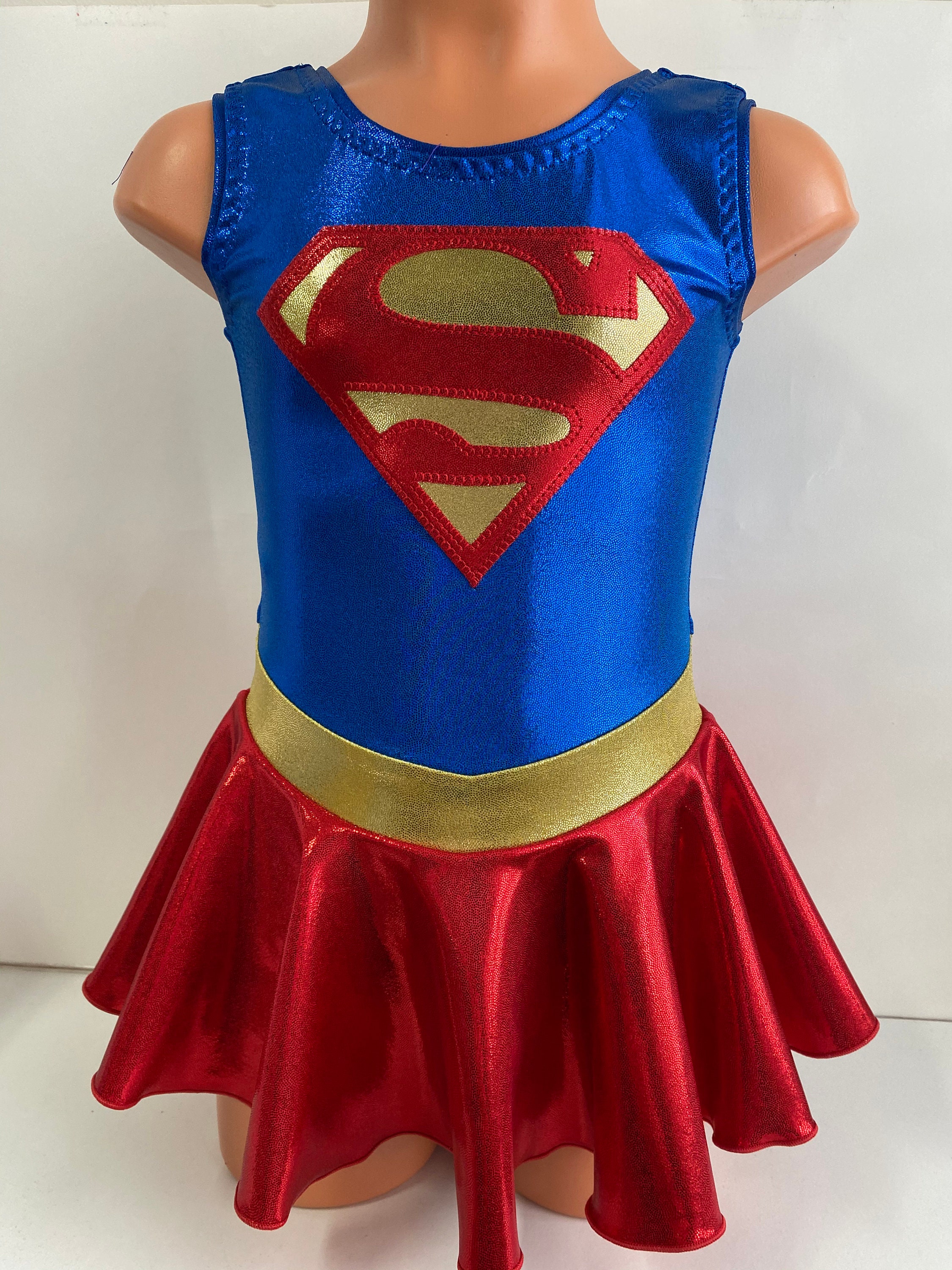 Supergirl Themed Leotard Gymnastics Leotard with Skirt | Etsy