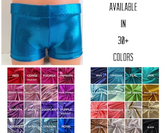 Gym Shorts - Mystique Nylon Spandex - 2T, 3T, Girls 4 to 16, Adult XS to XL
