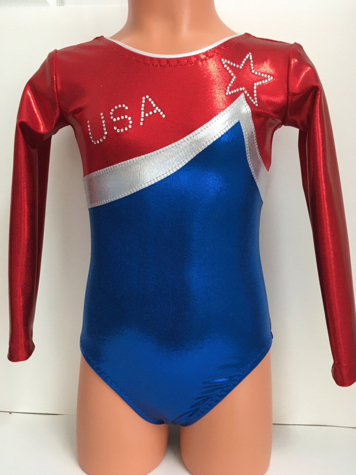 Long Sleeve USA Leotard for Gymnastics or Dance Sizes 2T Etsy