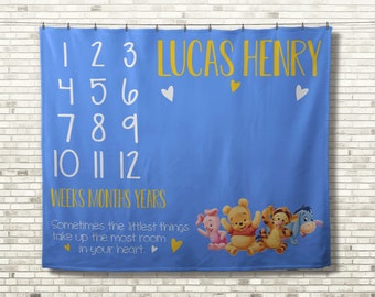 winnie the pooh milestone blanket