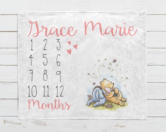 winnie the pooh milestone blanket