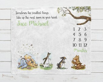 winnie the pooh milestone blanket