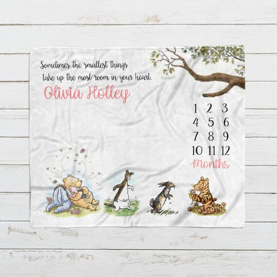 winnie the pooh milestone blanket