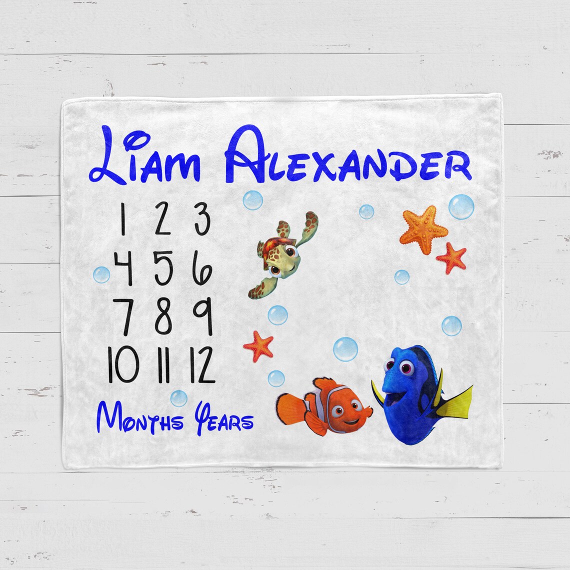 Finding Nemo Milestone Blanket Monthly Milestone Blanket Etsy