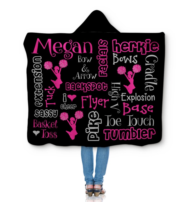 Hooded Sherpa Cheer Blanket Personalized Cheer Blanket Etsy