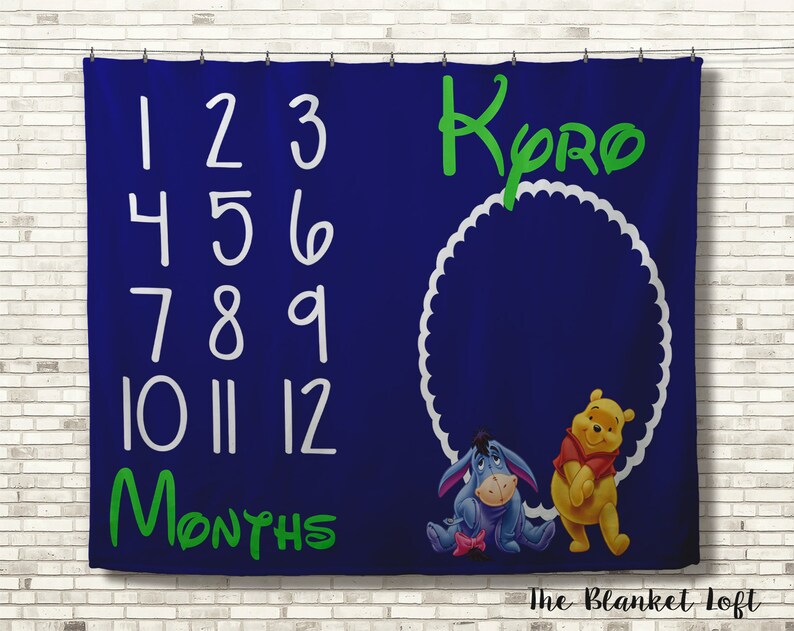 Winnie the Pooh Milestone Blanket Monthly Milestone Blanket Etsy