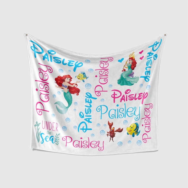 Little Mermaid Blanket Personalized Baby Blanket Disney Etsy