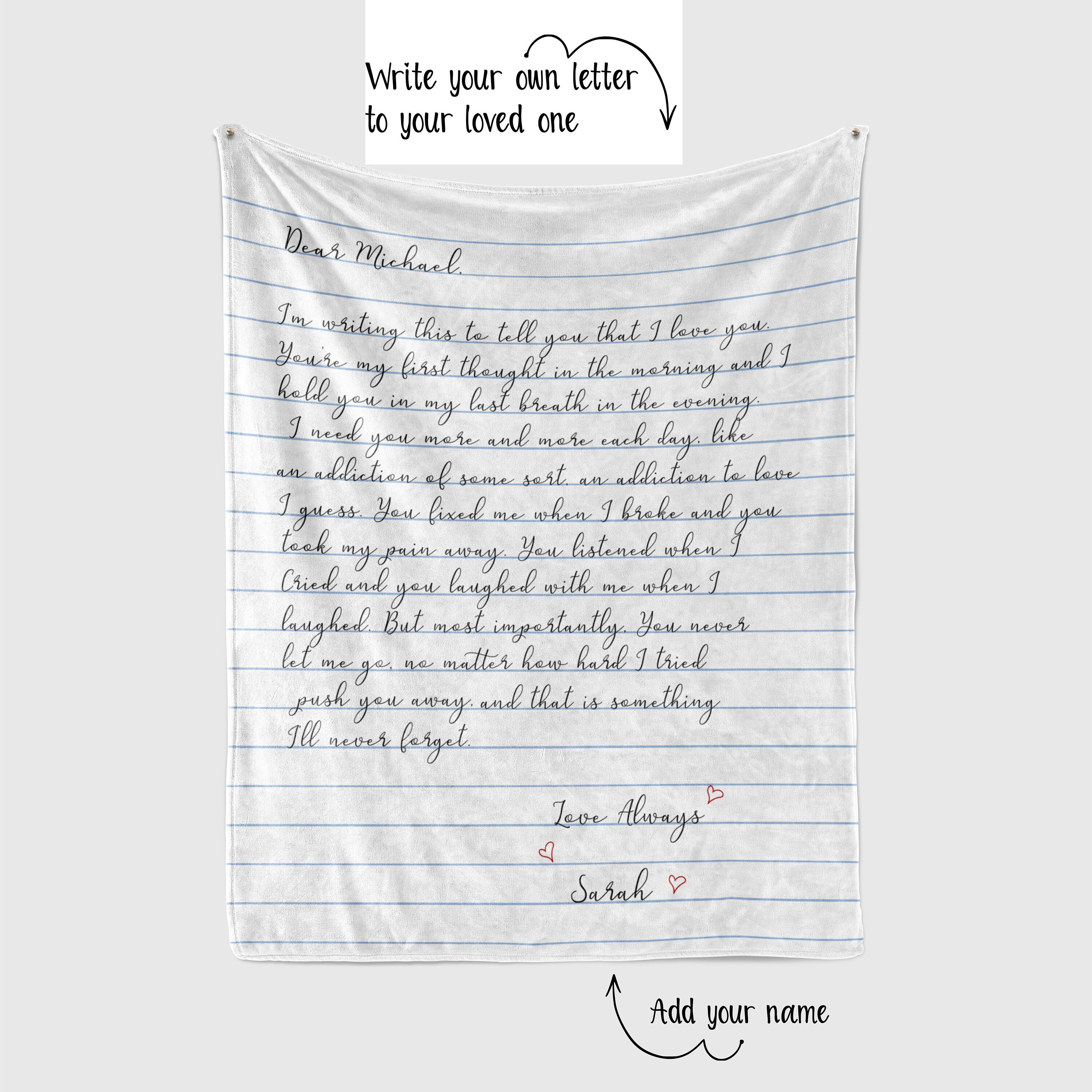 Love Letter Love Letter Blanket Letter Blanket Letter Etsy