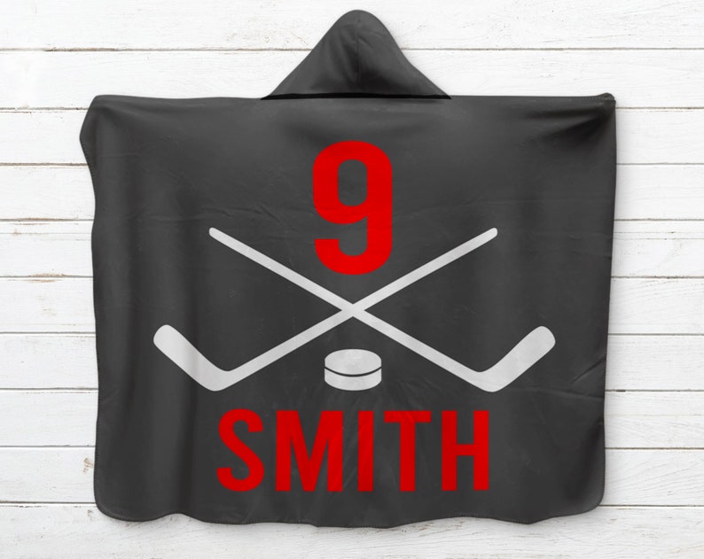 Hooded Hockey Blanket Personalized Hockey Blanket Custom Etsy