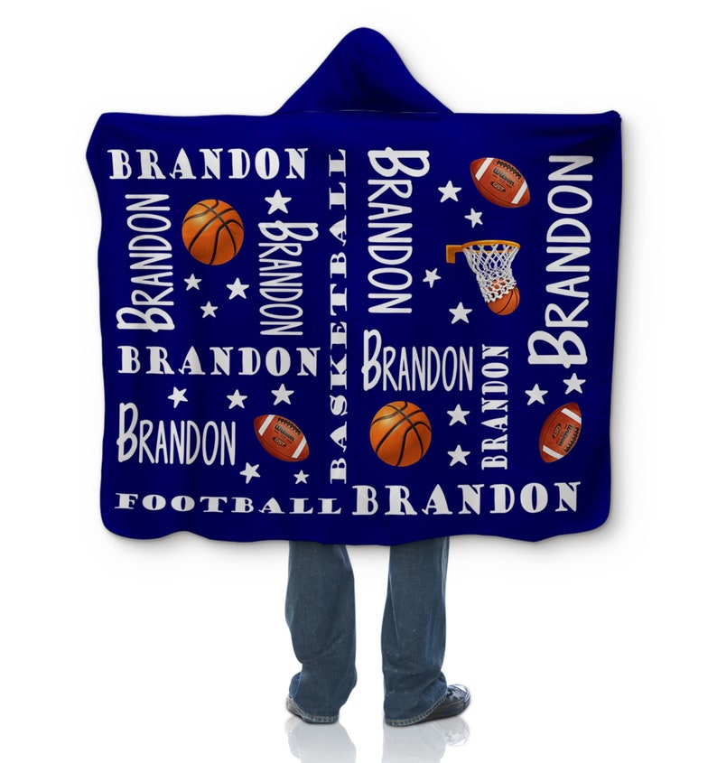 Custom Sports Blanket Sports Blanket Hooded Blanket Etsy