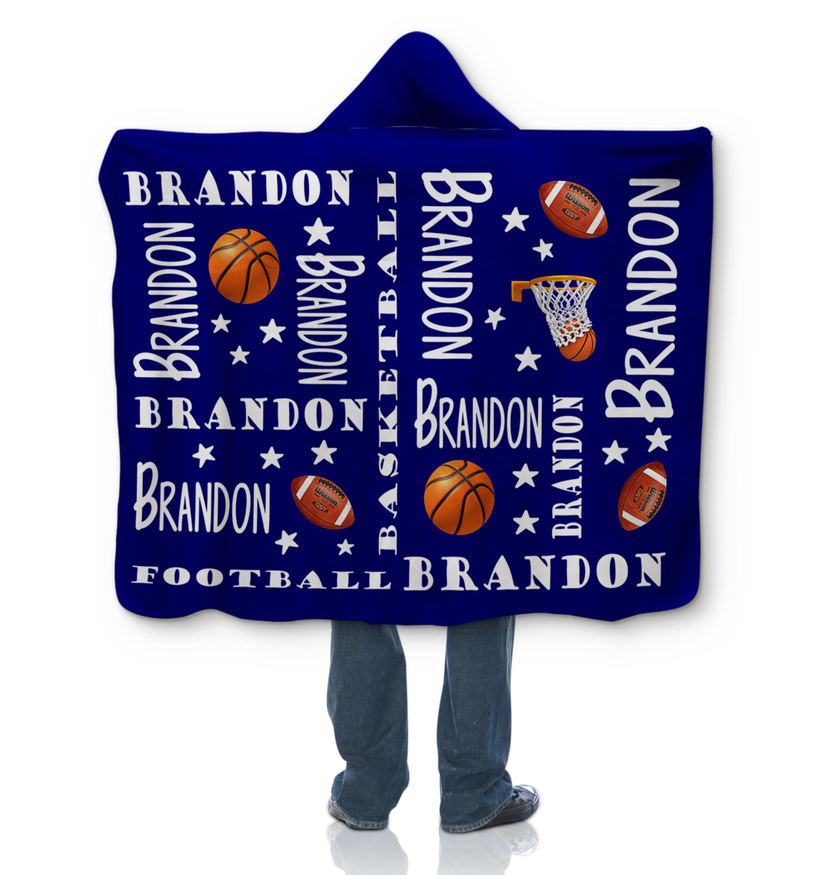 Custom Sports Blanket Sports Blanket Hooded Blanket Etsy