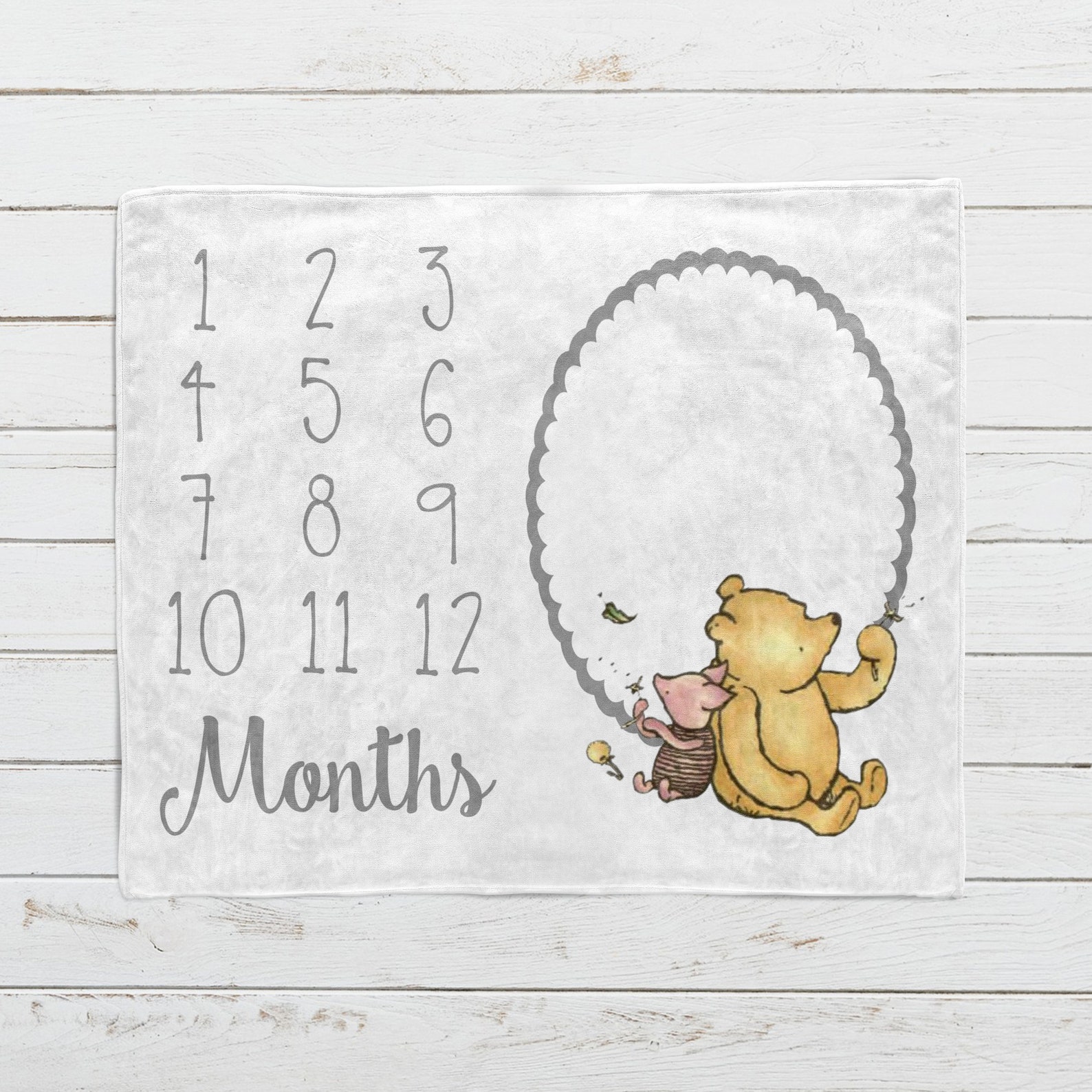 Winnie the Pooh Milestone Blanket Monthly Milestone Blanket Etsy