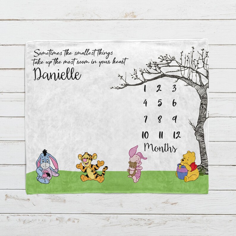 Winnie the Pooh Milestone Blanket Monthly Milestone Blanket Etsy