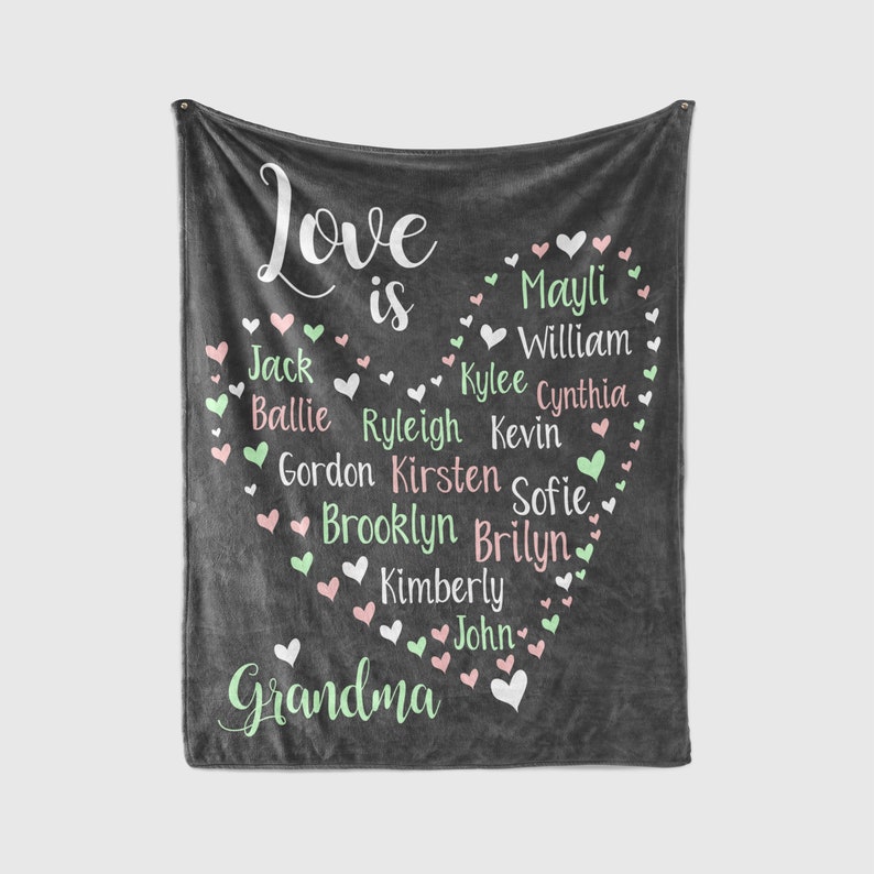 Blanket with Family Names Family Names Blanket Custom Etsy