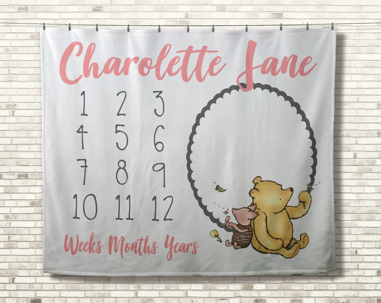 Winnie the Pooh Milestone Blanket Monthly Milestone Blanket Etsy