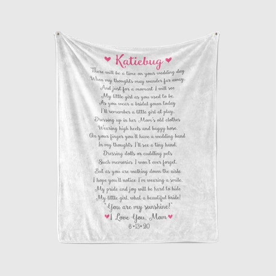 Custom Poem Blanket Brides Blanket Personalized Blanket Etsy