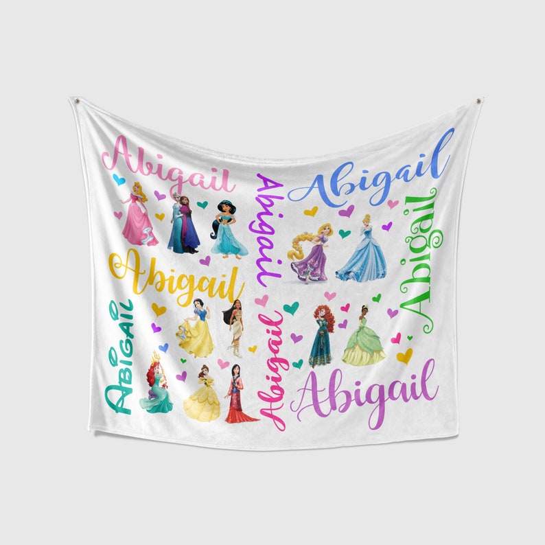 Disney Princesses Blanket Personalized Baby Blanket Princess Etsy