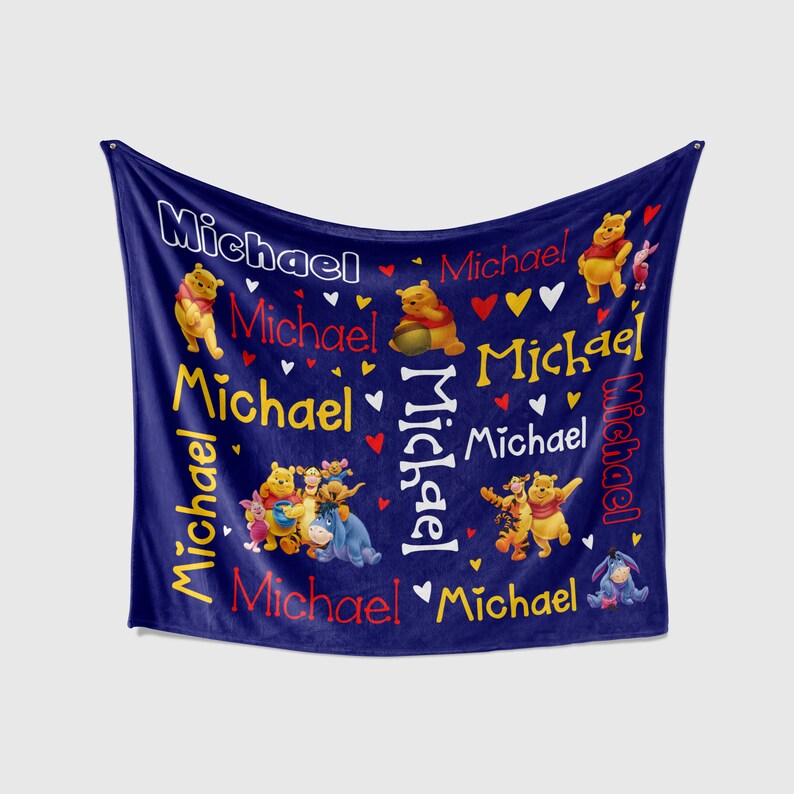 Disney Winnie the Pooh Blanket Personalized Baby Blanket Etsy
