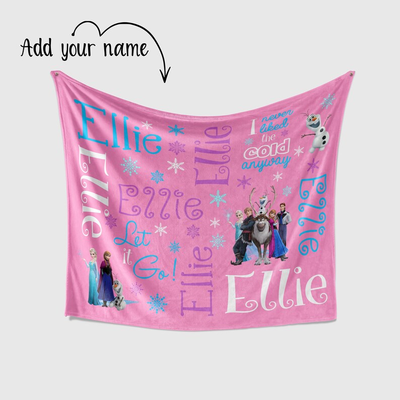 Disney Elsa Blanket Monogram Blanket Personalized Blanket Etsy
