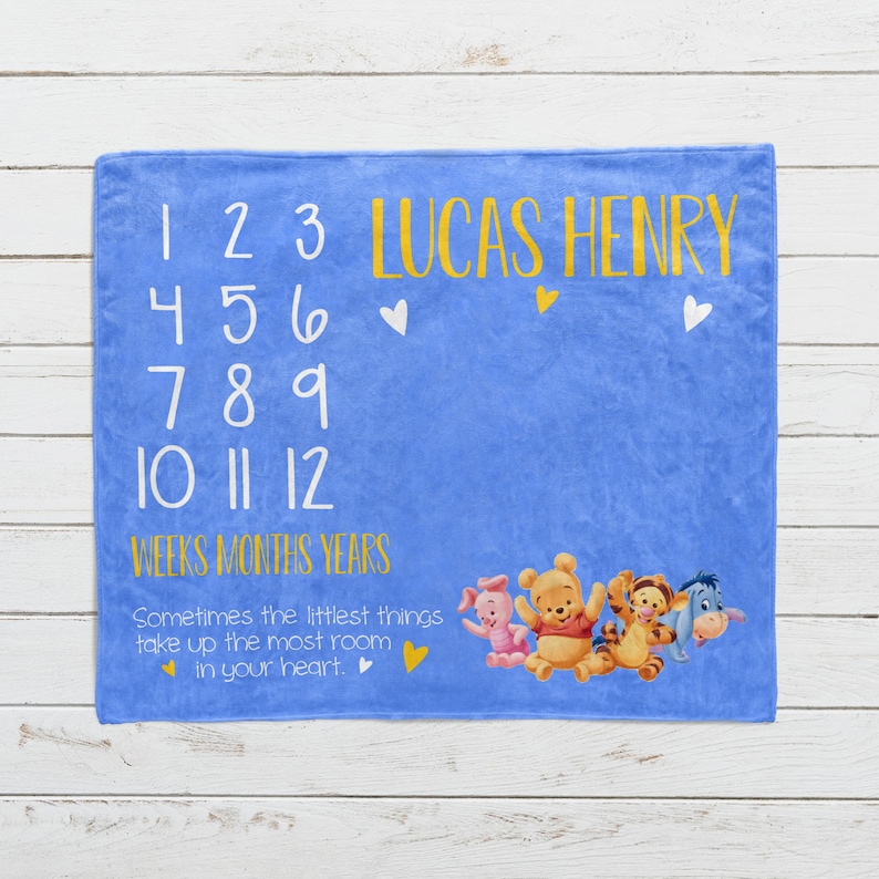 Baby Winnie the Pooh Milestone Blanket Monthly Milestone Etsy