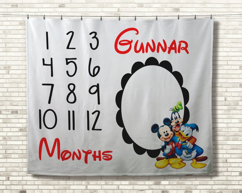 Disney Baby Boys Mickey Mouse Milestone Photo Prop Numbers First Year Pictures