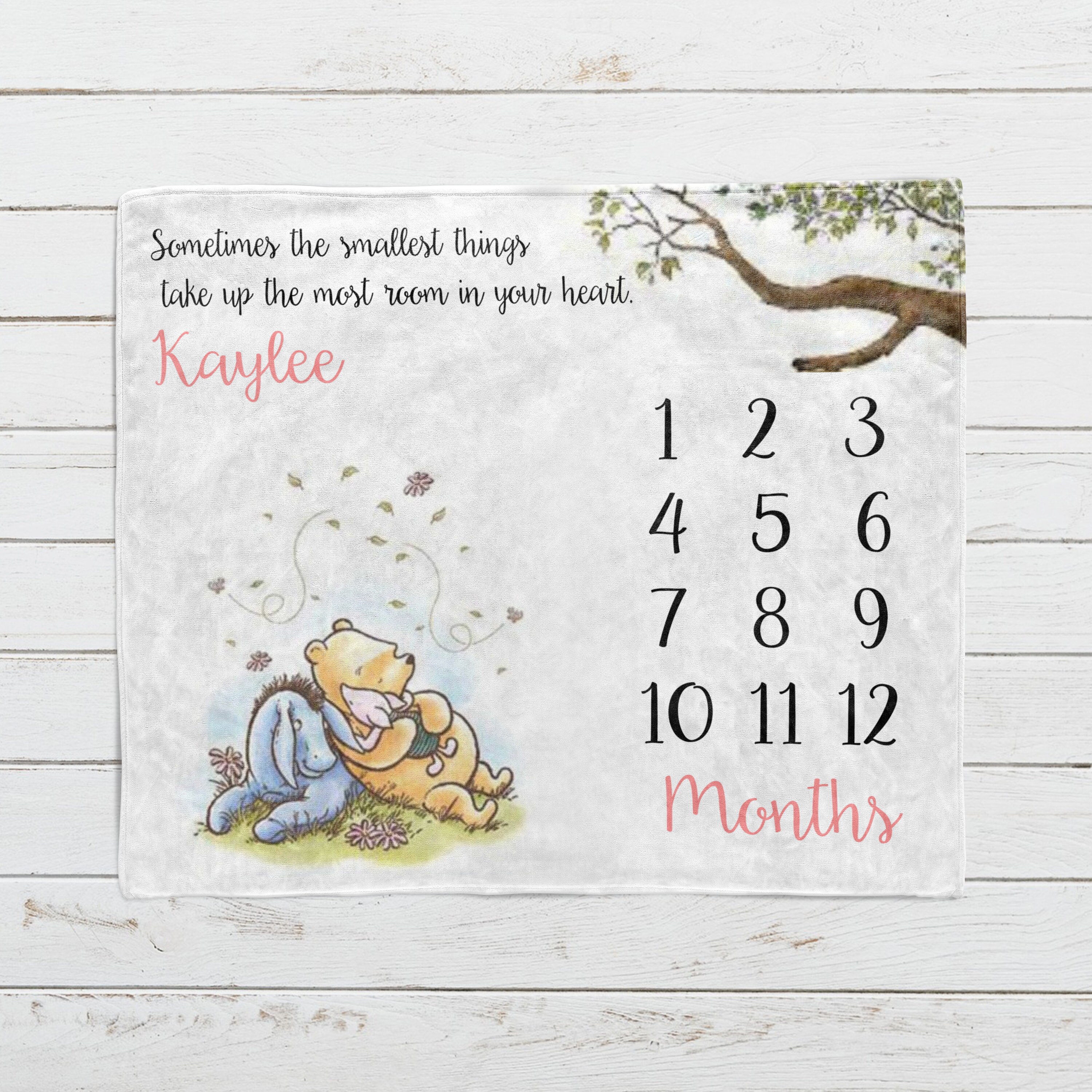 Classic Winnie the Pooh Blanket Monthly Milestone Blanket Etsy