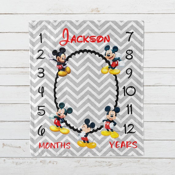 mickey mouse milestone blanket