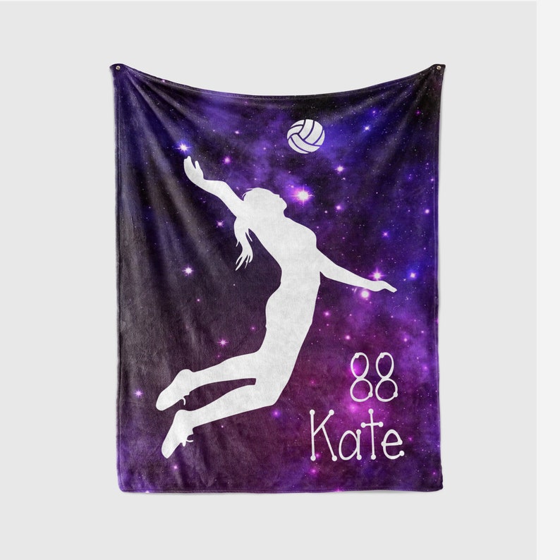 Custom Girls Volleyball Blanket Personalized Blanket Team Etsy