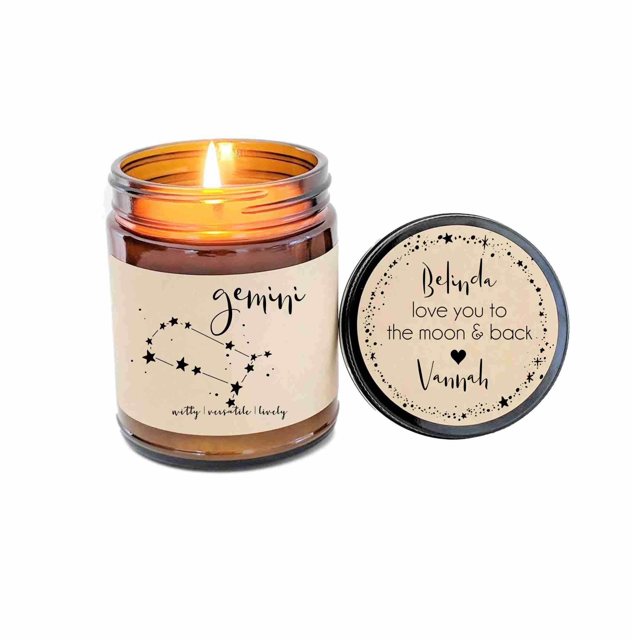 Gemini Zodiac Candle Zodiac Gifts Birthday Gift Birthday Etsy